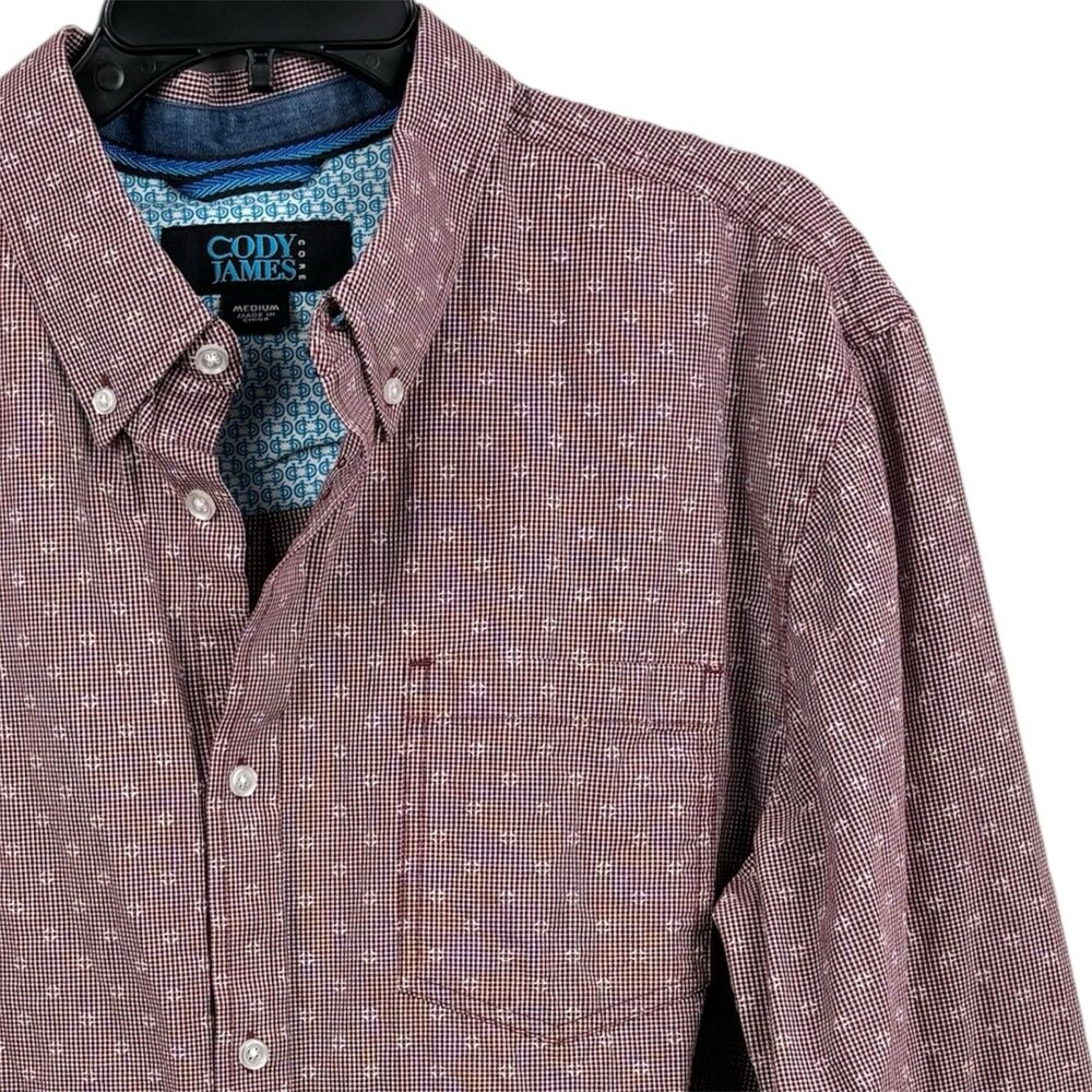 CODY JAMES Core Men’s M Red Patterned Long sleeve Button western shirt